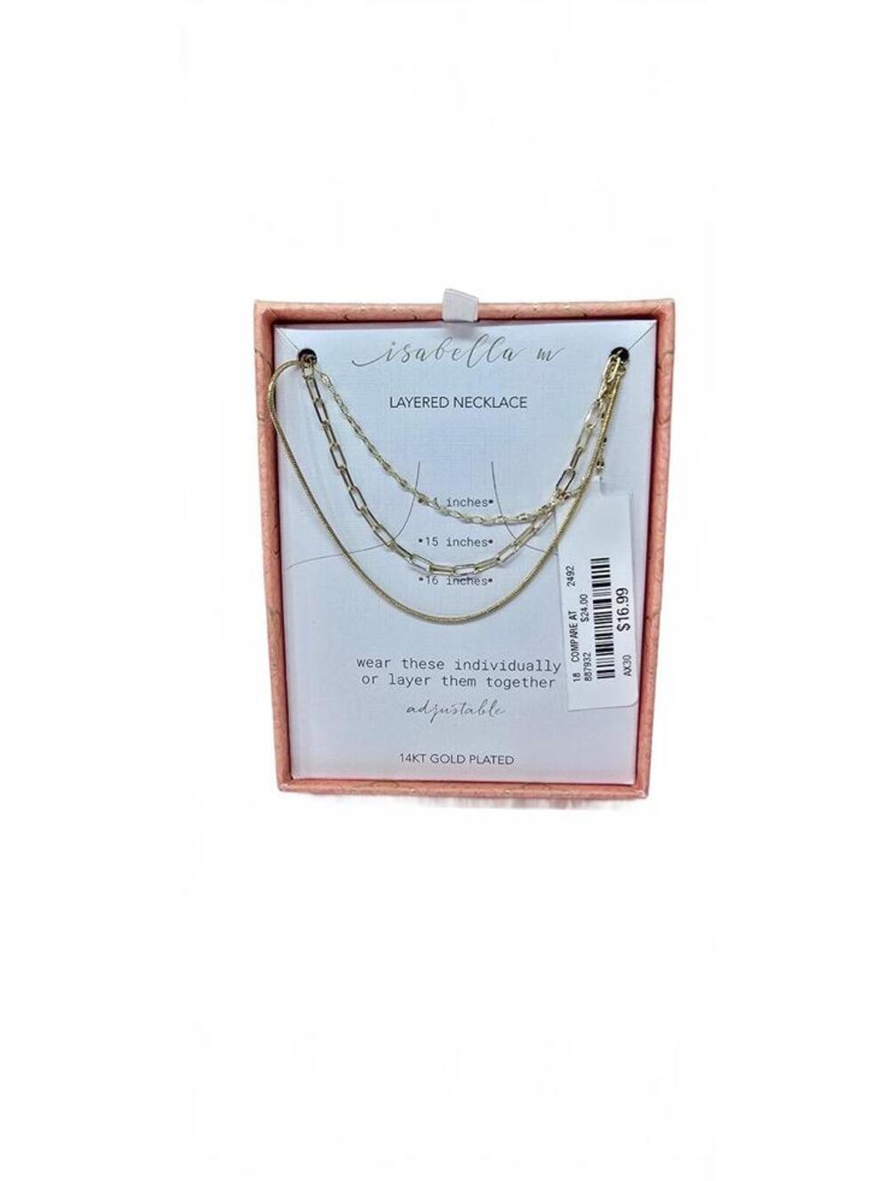 Isabella M 14KT Gold Plated Layered Necklace